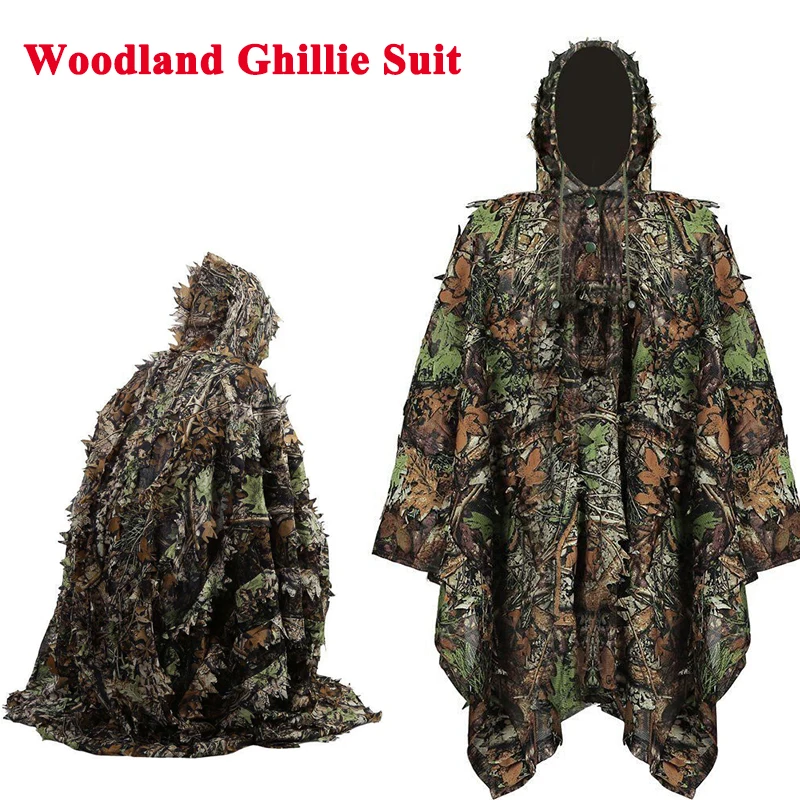 

Sniper Jungle Tactical Ghillie Suit Camouflage Hunting Clothes Airsoft CS Games 3D Leaf Woodland Cloak Clothing