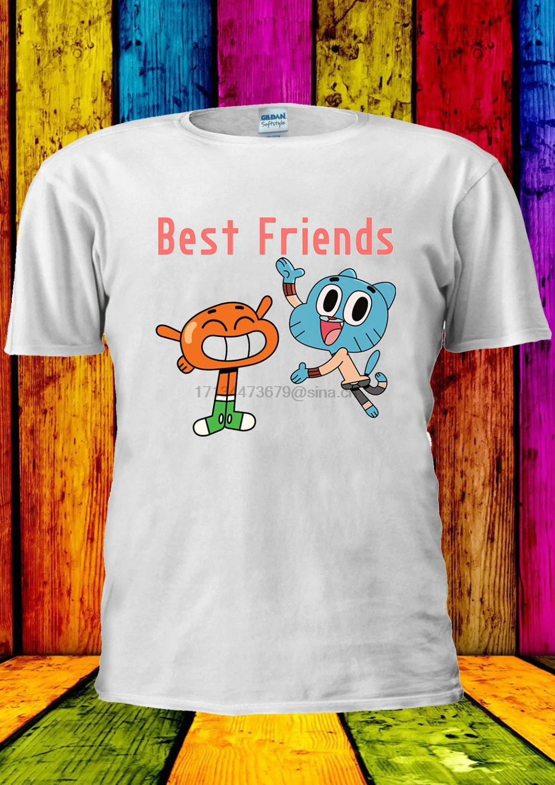 Футболка с надписью Best Friend из мультфильма Gumball майка топы для мужчин и женщин