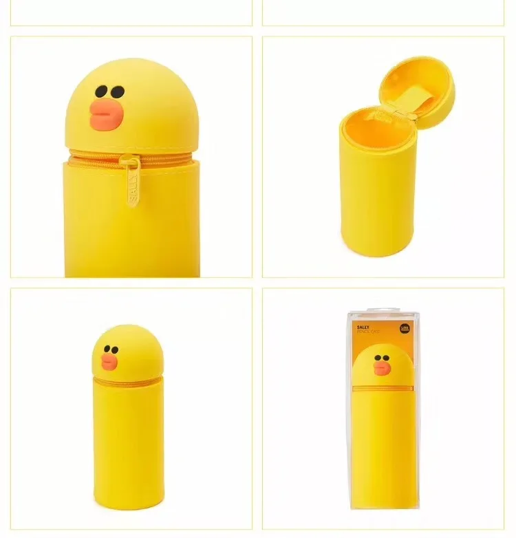 Pencil Case 3D Cartoon Cute Pen Telescopic Silicone Case Bag Multi-functional Stationery Pencil Bag