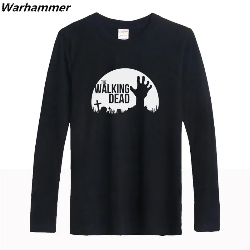 Warhammer The walking Dead Американский ТВ шоу мужские футболки с длинными рукавами o