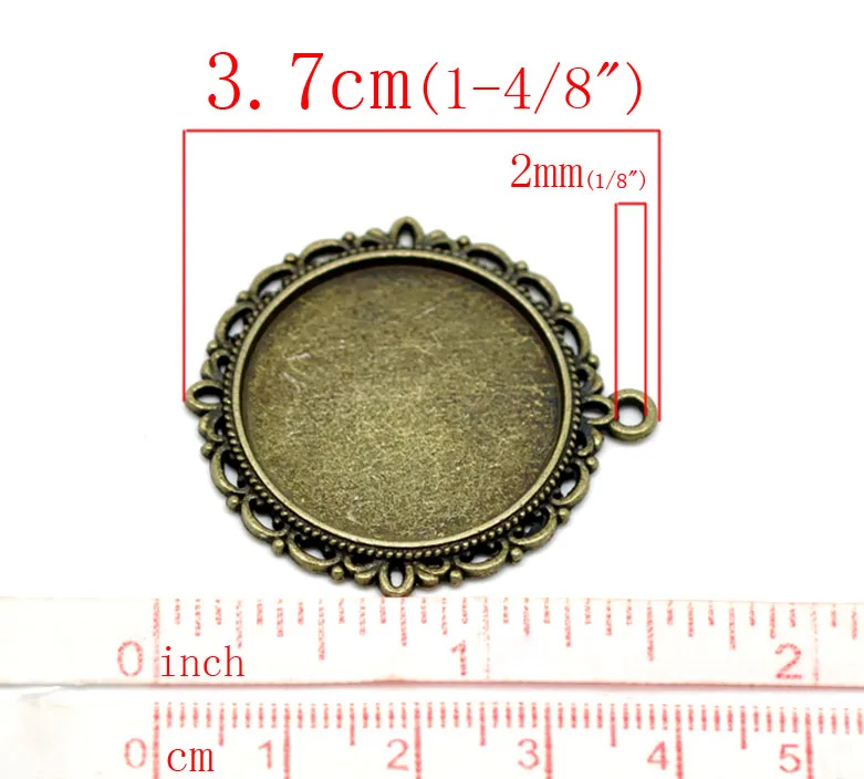 Горячая распродажа Новые 10 шт бронзовые тона Круглые Кабошон Установка Подвески