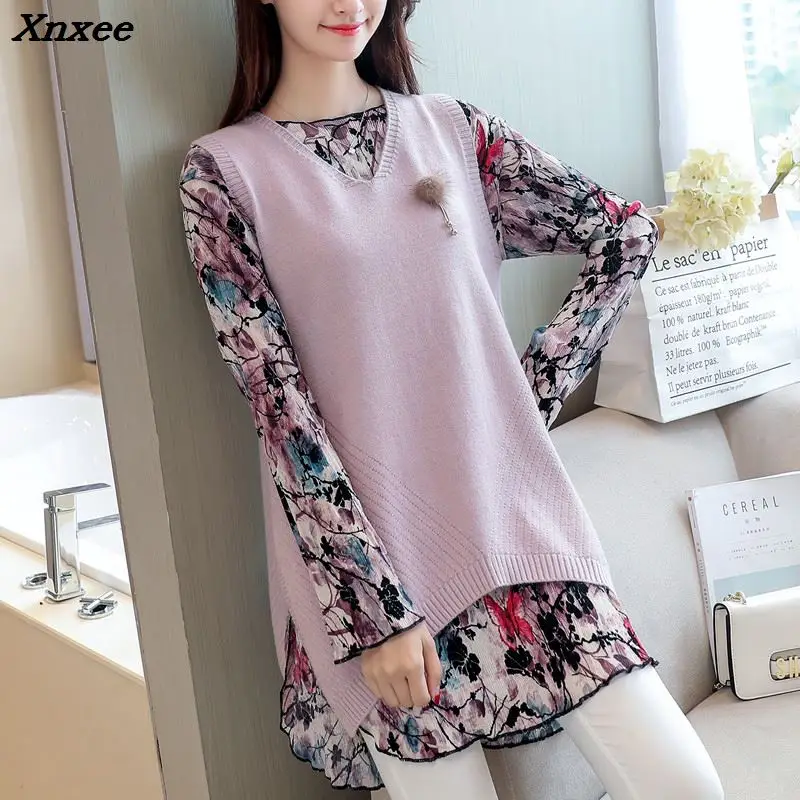 

Xnxee New Korean autumn two set 72 new women's sweater Xnxee