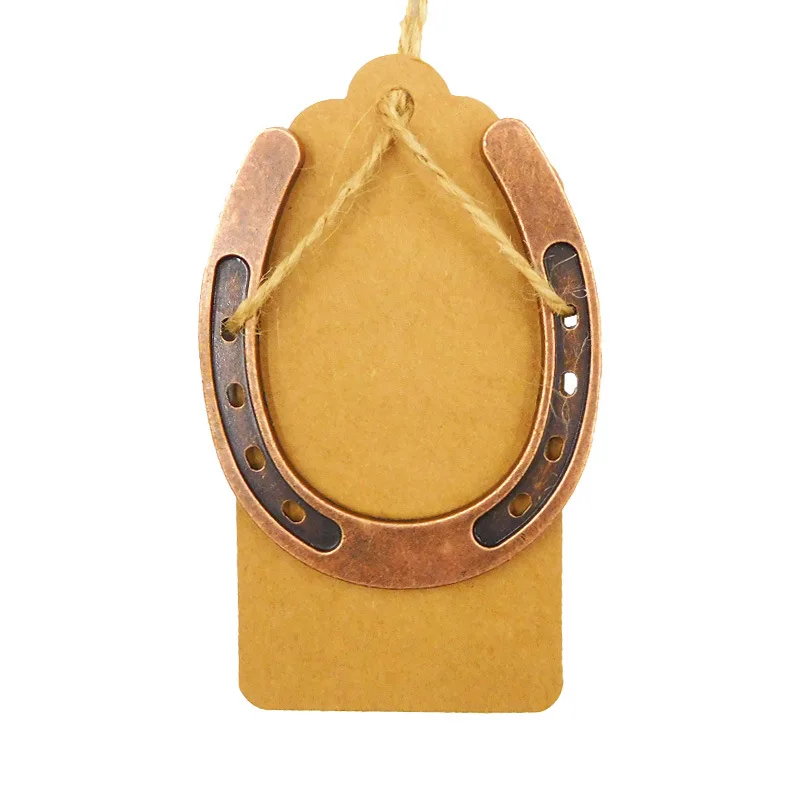 

10-50pcs Metal Horseshoe Wedding Gifts Souvenirs Wedding Table Centerpieces Kraft Paper Tags DIY Blank Card Baby Shower Souvenir