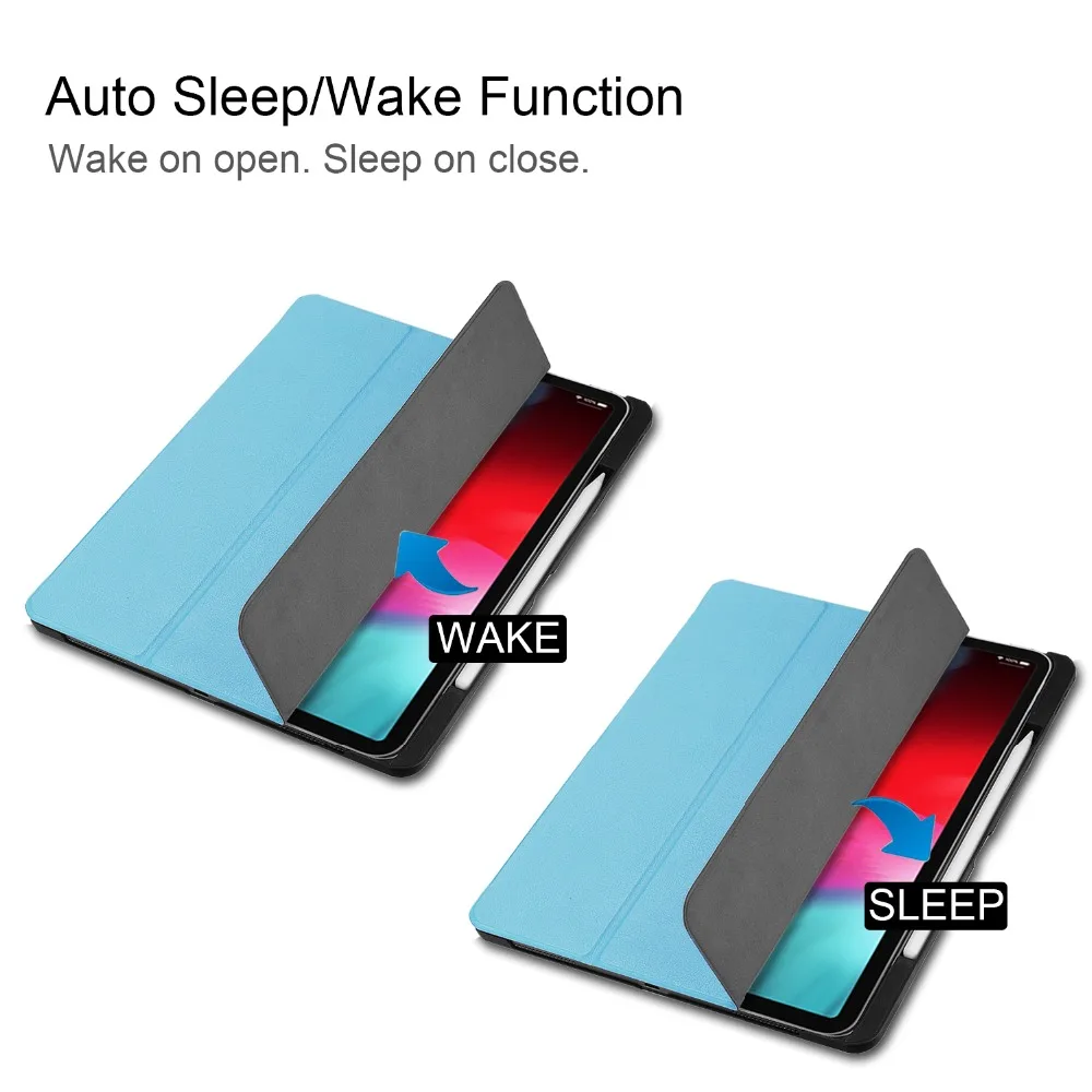 Tablet Case For iPad Pro 11 inch 2018 Slim Shell Smart Stand Cover with Auto Sleep/Wake Leather pen holder | Компьютеры и офис