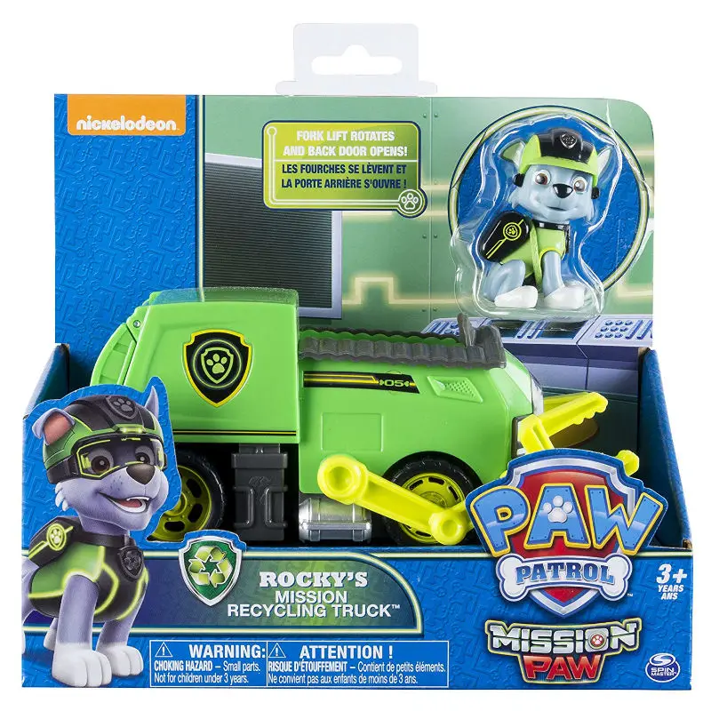rocky with box paw patrol стиль Mission Paw series chase marshall rocky rubble zuma skye фигурка для детей игрушка в подарок Горячая Распродажа - Цвет: rocky with box