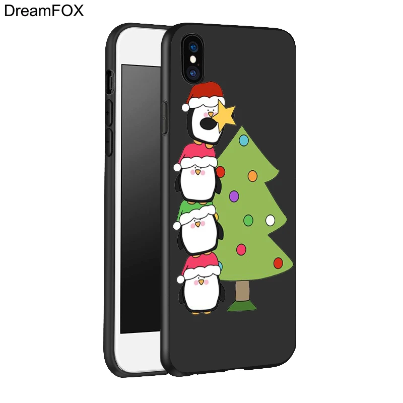 DREAMFOX L073 Пингвин Черный Мягкий ТПУ силиконовый чехол для Apple iPhone 11 Pro XR XS Max X 8 7 6 6S Plus