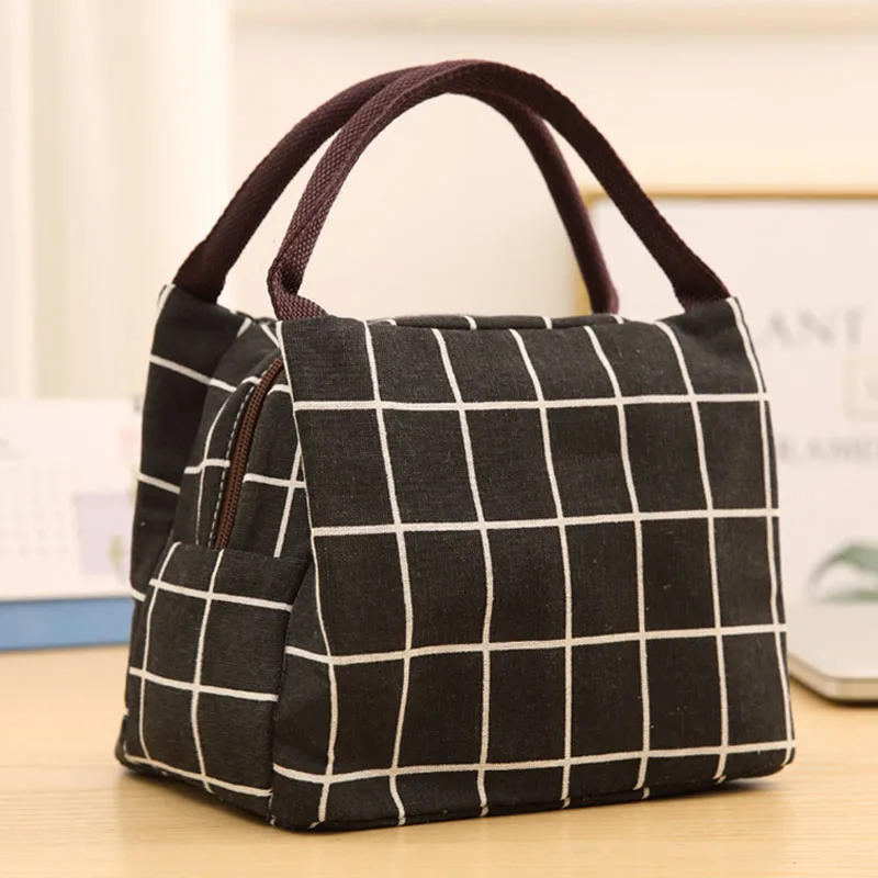 12 шт./лот модный новый пакет для льда из хлопка и льна в клетку сумка ланча