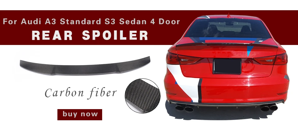 Углеродного волокна Автогонки передний спойлер для Audi S3 седан 4 двери только 2013- Черный FRP