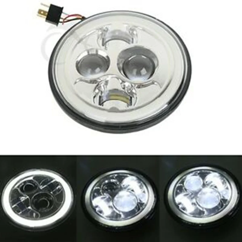 Мотоцикл 7 &quotLED проектор Halo фары для Jeep Wrangler JK LJ TJ 97 14 Harley Duo Electra Glide хром/черный| |