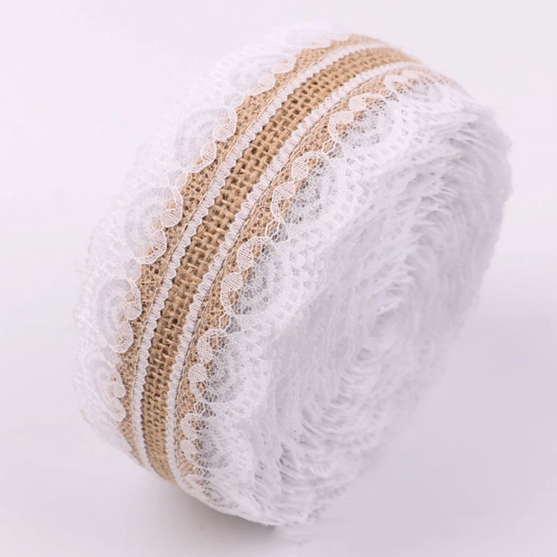 2 м/лот лента из джута мешковины Natural джутовое кружево Vintage конопляная ткань Hessian DIY