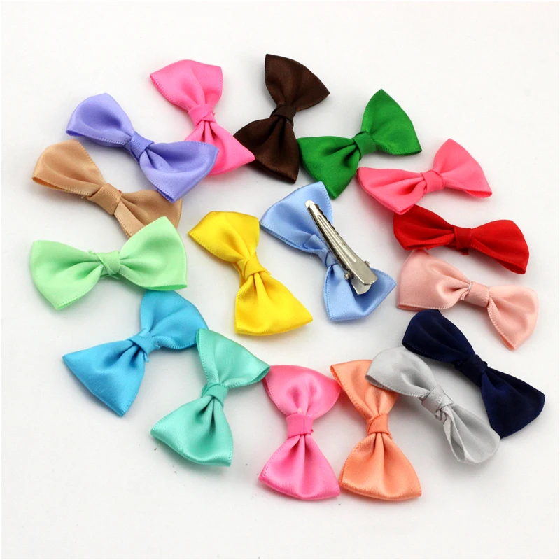 

2" Baby girls Mini Hairbows with barrettes Hairpins Kids Small ribbon bow hair clips bebes headwear hair accessories little bows