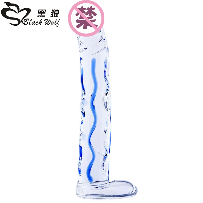 Черный волк pyrex стеклянный кристалл фаллоимитатор поддельные пениса Анальный butt