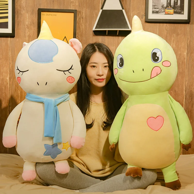 

40/60/80cm Cartoon unicorn dinosaur pig rabbit Plush toy soft animal stuffed pillow cushion bed sofa decor child kidKawaii gift
