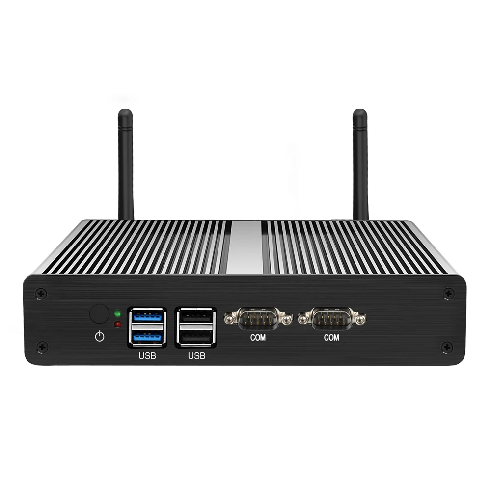 Мини ПК BEBEPC без вентилятора мини компьютер с двумя LAN портами Celeron N2830 J1800 J4105 Windows 10