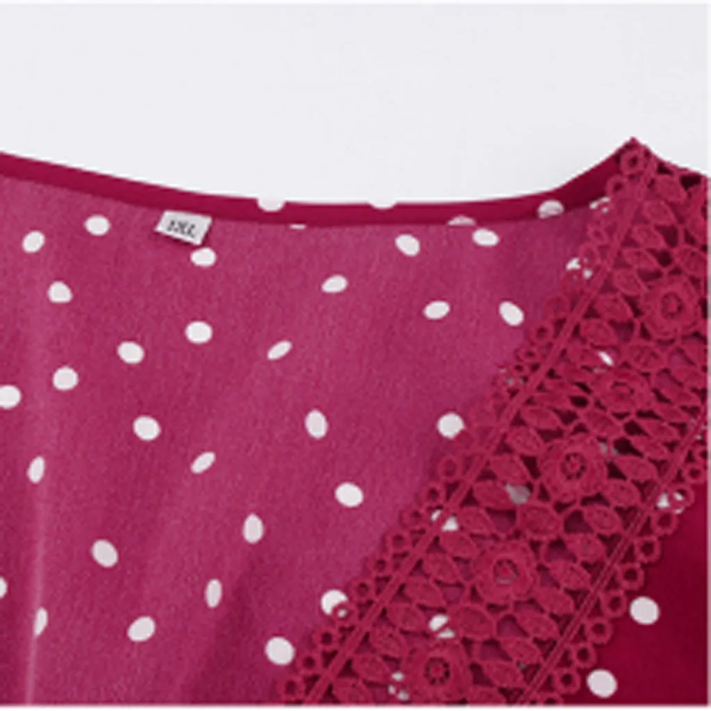 Женское платье в красный горошек летнее большого размера с коротким рукавом и