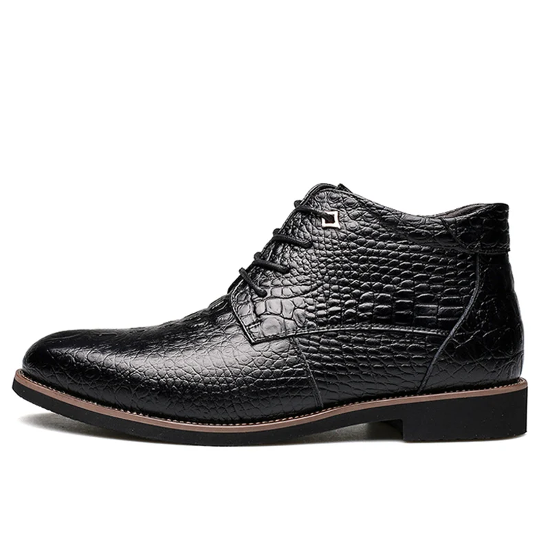 COSIDRAM Fashion Warm Winter Genuine Leather Ankle Boots For Men 2017 Plush Shoes Male Botas Motorcycle Plus Size RME-309 | Обувь