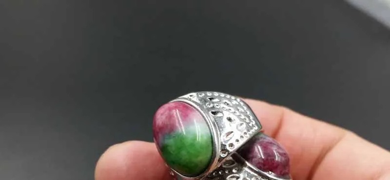 Новинка кольцо из натурального нефрита персика цветок Яйцо лапша фиолетовый