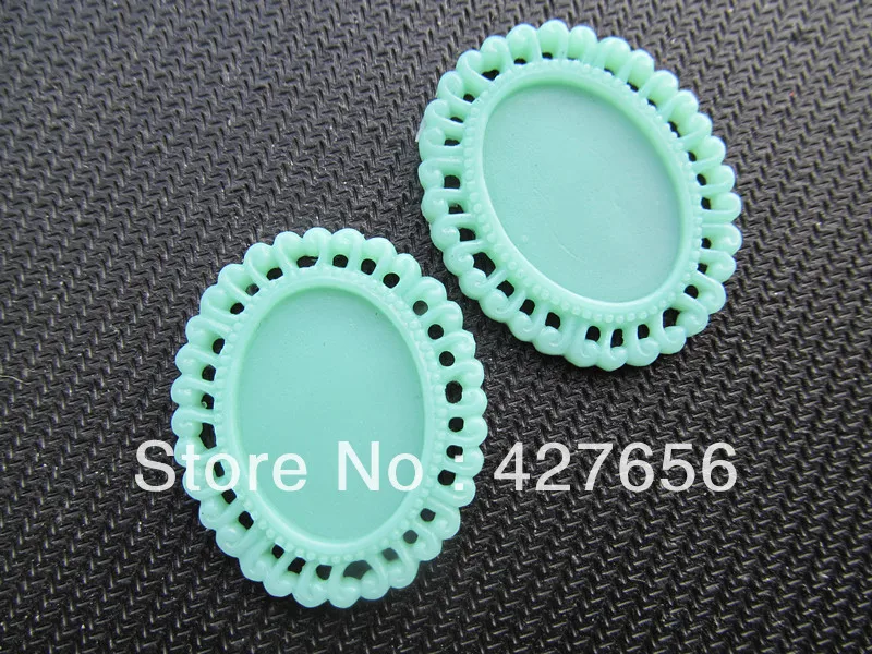 10 шт. овальный плоский задний голубой каучук/Кабошон/искусственная подвеска, филигранная основа для кабошона 18x24 мм