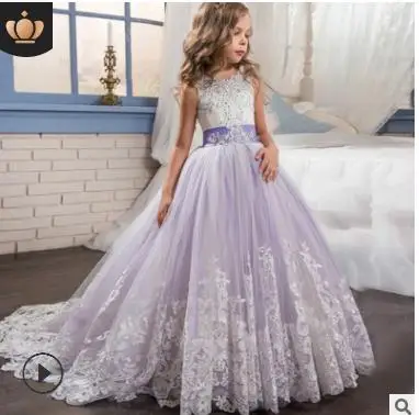 Платье принцессы с цветочным узором для девочек бальное платье для девочек летнее платье на свадьбу, день рождения, вечерние Детские платья с рисунком для девочки, Детский костюм для выпускного бала для подростков конструкции