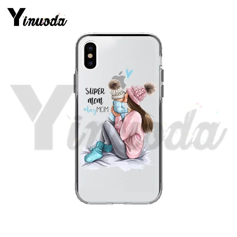 A9 Yinuoda, черный, коричневый цвет, волосы для мамы, девочки, королева, чехол для телефона, чехол для телефона, для iPhone 8, 7, 6, 6S Plus, X, XS, MAX, 5, 5S, SE, XR, 10, чехол, крышка - Цвет: A9