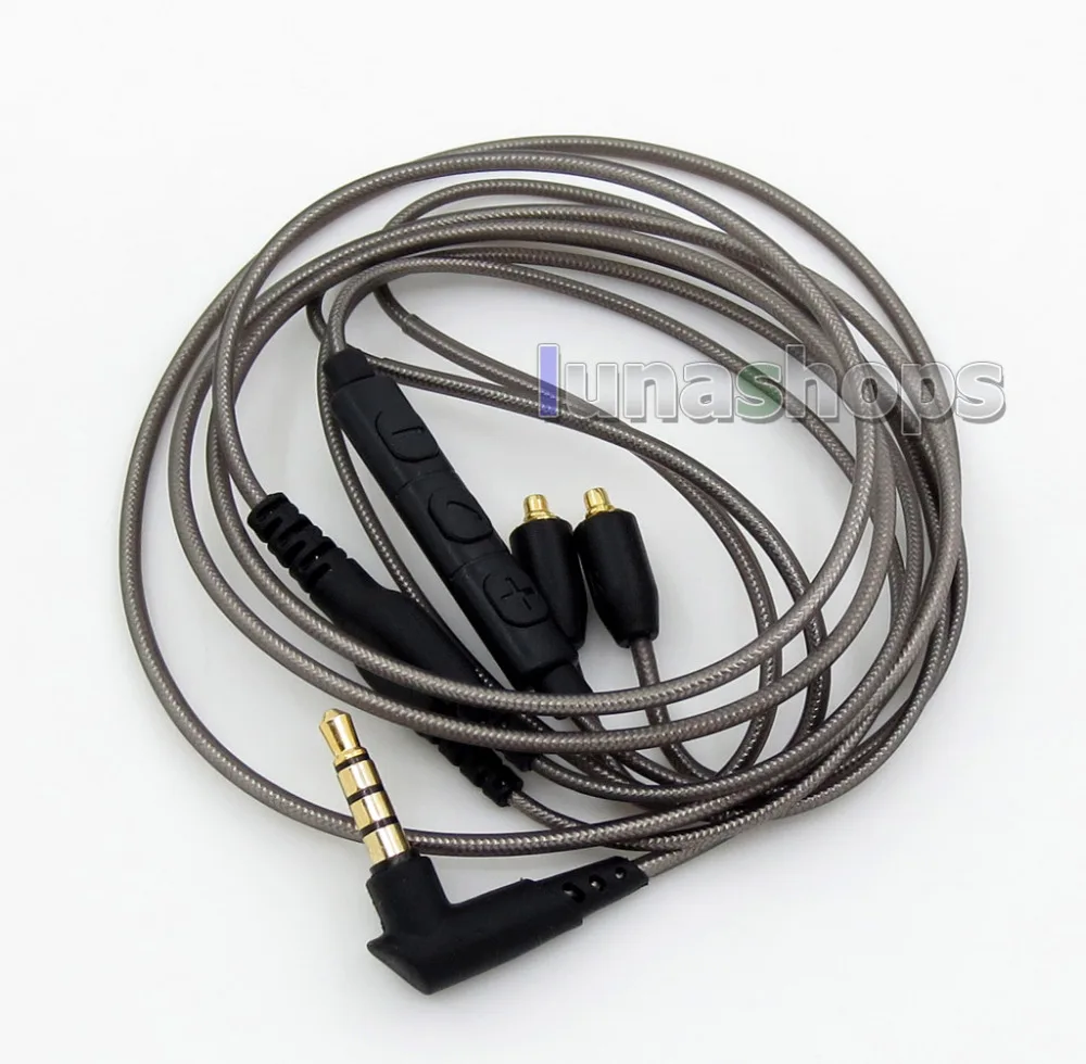 

LN005876 With Earphone Hook Aluminium Foil Mic Control Volume TPE Cable For Shure SE215 SE315 SE425 SE535 SE846