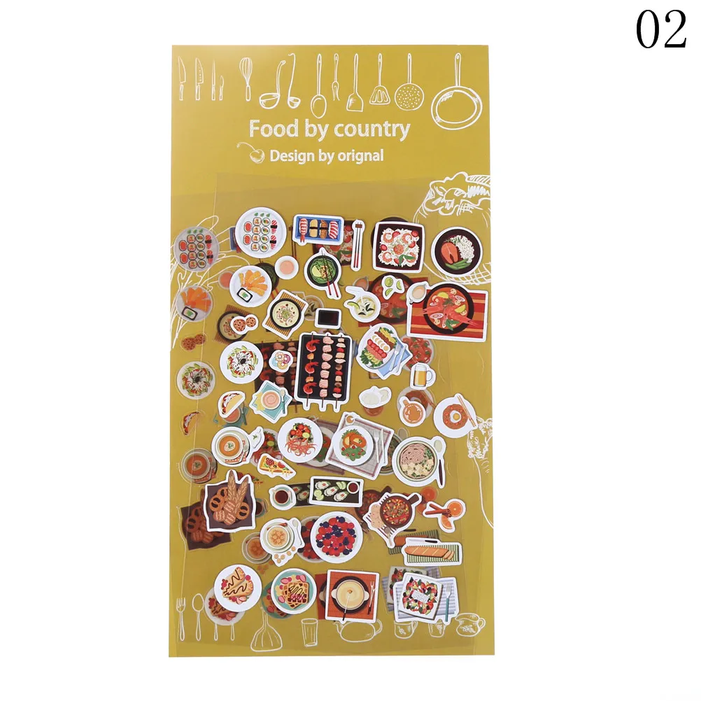 2 шт./упак. Винтаж планировщик путешествия еда стикеры на ПВХ бумаге для альбома