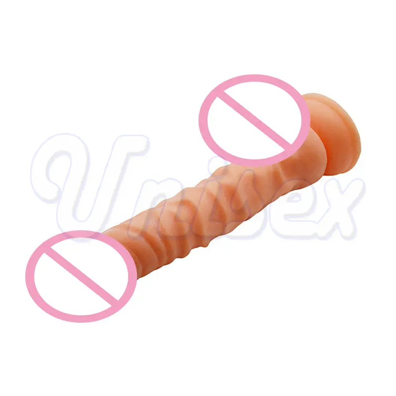 QUYUE Cock Soft Ribbed Realistic Dildos Fleshcolor Penis w/ Strong Sucker Erotic Adult Sex Toys Products for Women | Красота и