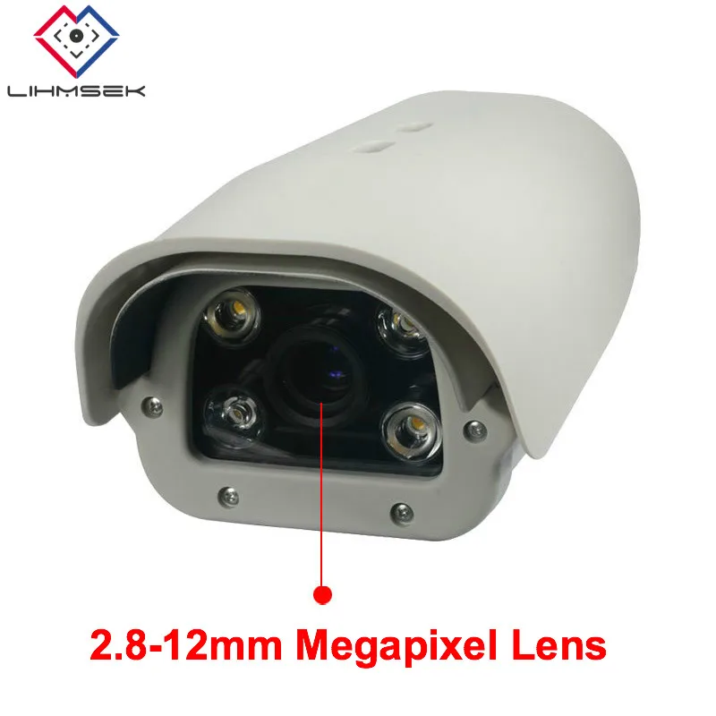 Lihmsek Onvif 1080P 2MP 2,8-12 мм объектив распознавание номерного знака автомобиля IP LPR камера для шоссе/парковки 4 шт. ик белые светодиоды