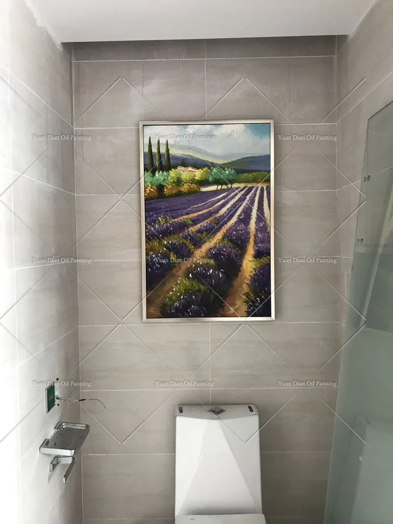 Handpainted абстрактные современные настенная живопись лавандовое поле Road Палитры