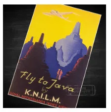 Лететь в Java Индонезия Бали вид Красота пейзаж поездки ретро, ВИНТАЖНЫЙ ПЛАКАТ холст DIY Декор стен дома Бар Плакаты Декор - Цвет: Цвет: желтый