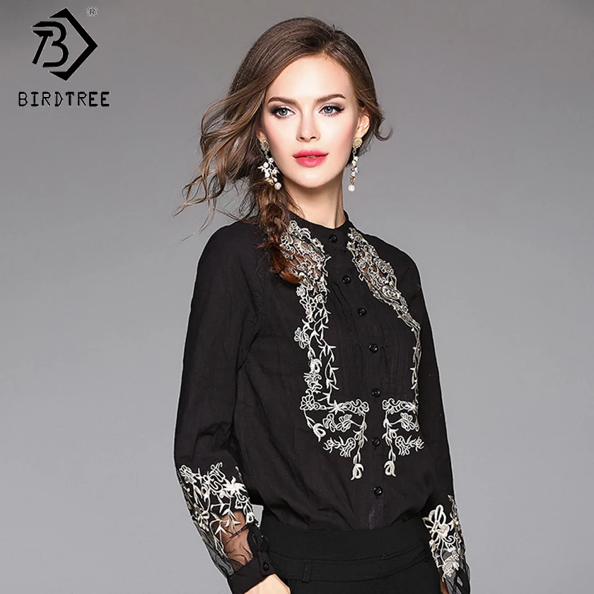 Женская хлопковая блузка с длинным рукавом свободная стильная рубашка для