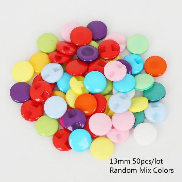 13mm 50Pcs Много форм 50 шт Круглые 9-15 мм пластиковые швейные кнопки для Скрапбукинг, поделки, шитье аксессуары DIY домашний декор ювелирных изделий - Цвет: 13mm 50Pcs
