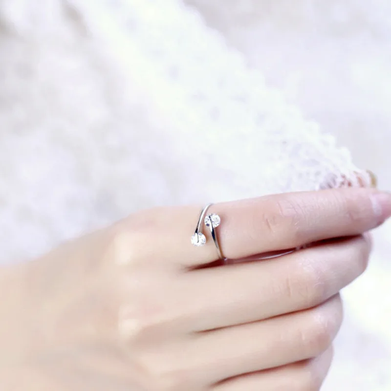 New high-quality super flash double crystal ring ladies fashion minimalist luxury infinity jewelry gifts | Украшения и аксессуары