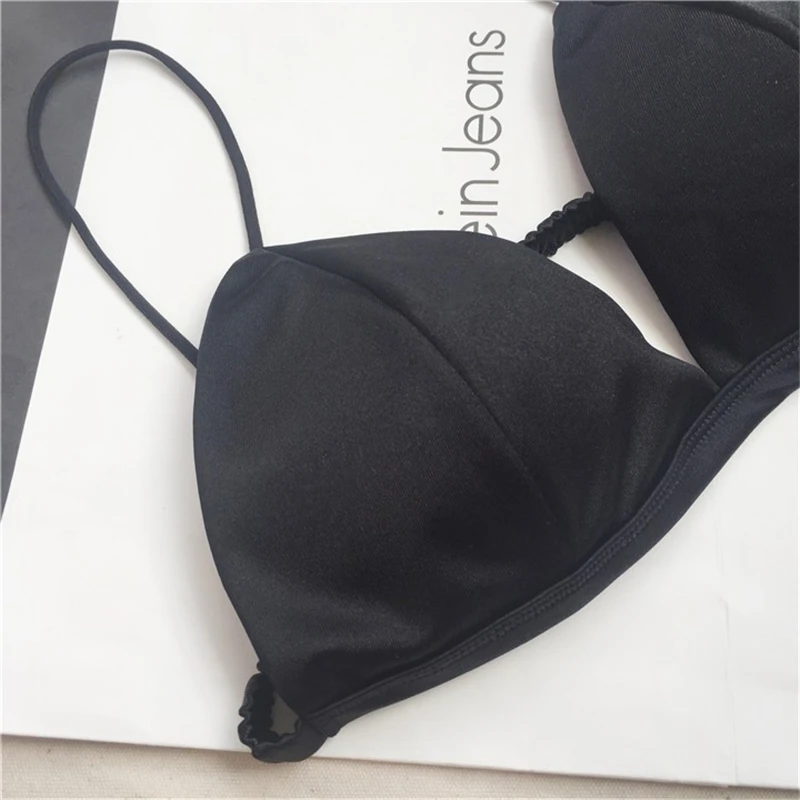 MAXMESSY пикантные Треугольники Bralette Для женщин Беспроводной бюстгальтер бикини