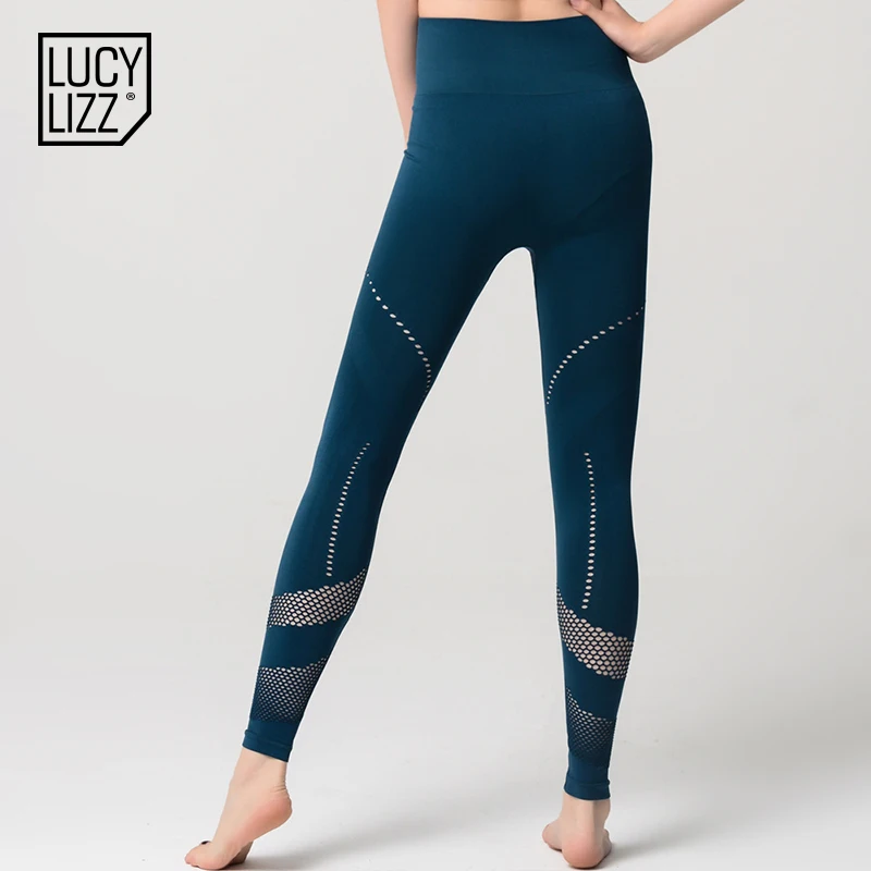 Lucylizz Seamless Tummy Control Yoga Pants Women Gym Leggings Breathable Sport Running Training High Waist | Спорт и развлечения