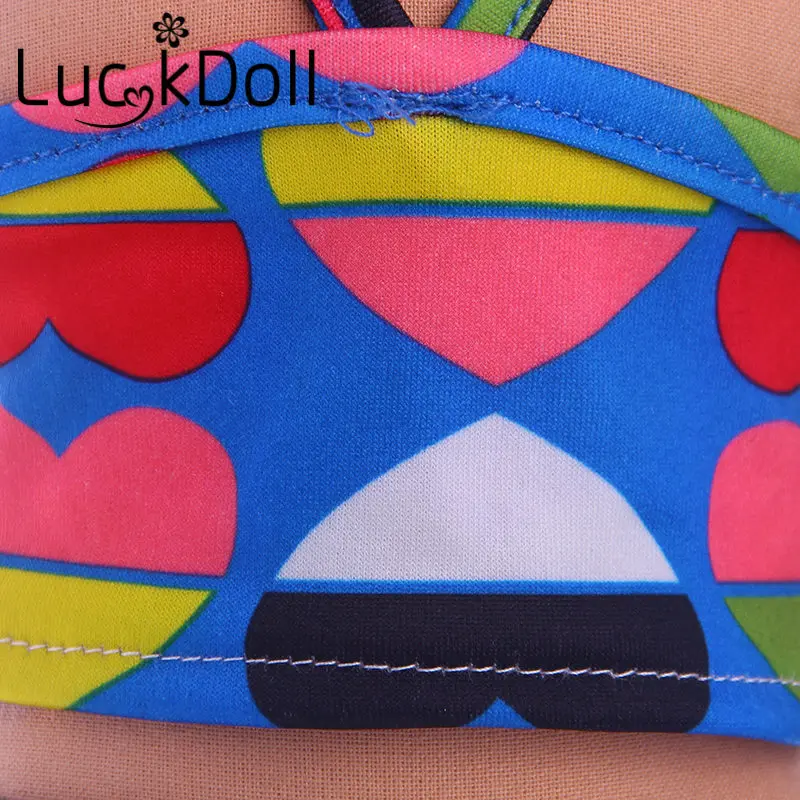 Кроп топы LUCKDOLL с принтом нижнее белье для куклы 43 см или 18 дюймов купальник