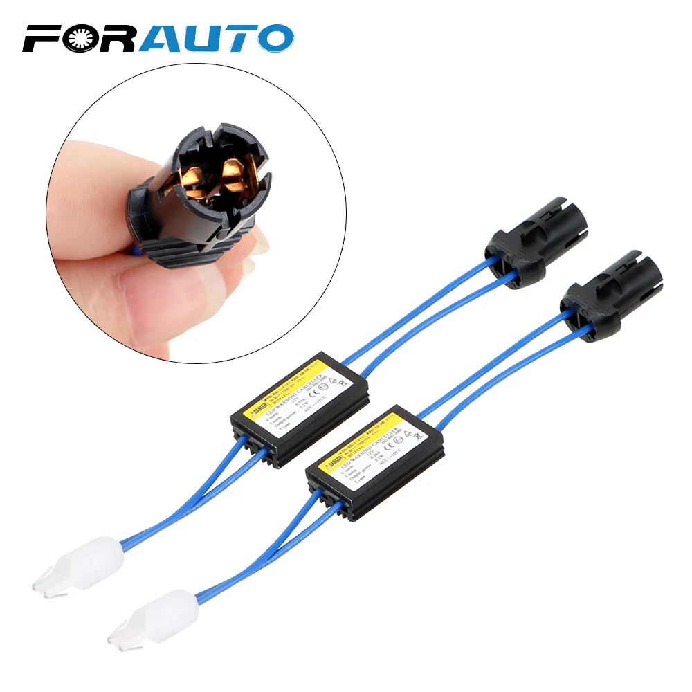 FORAUTO 2 шт. T10 Canbus кабель 12V светодиодный Предупреждение декодер компенсатора 501 W5W 192
