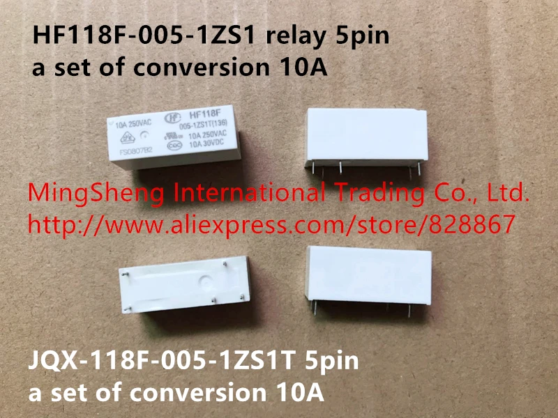 Оригинальный новый 100% HF118F 005 1ZS1 реле JQX 118F 1ZS1T 5pin набор преобразования 10A|relay set|5 pin