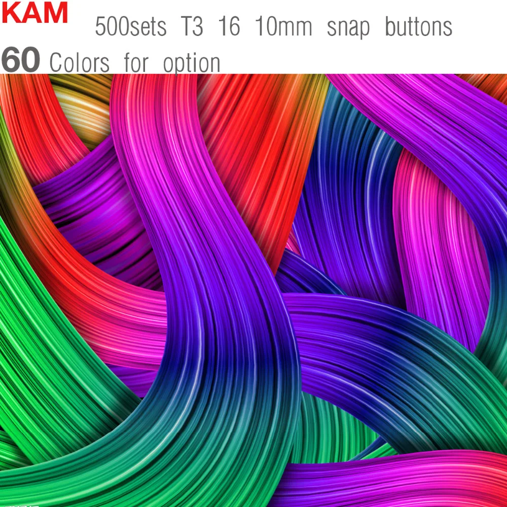 500 комплектов 60 цветов на выбор Микс KAM Brand T3 16 10 мм круглые полимерные глянцевые