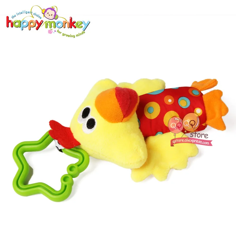 Happy monkey животных, плюшевые мягкие детские трещотка игрушки висит ручные колокольчики для детей; подарок для новорожденных; понять игра слон