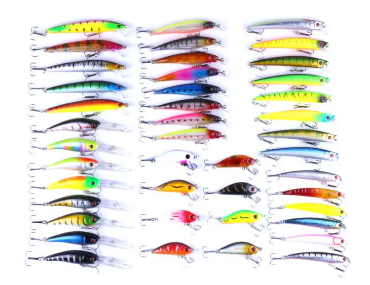 

Lot 43pcs Lures Saltwater Freshwater Fishing 5-10CM Assorted Minnow Baits Bionic Fish Crankbait Swimbait Set Tackle All Position