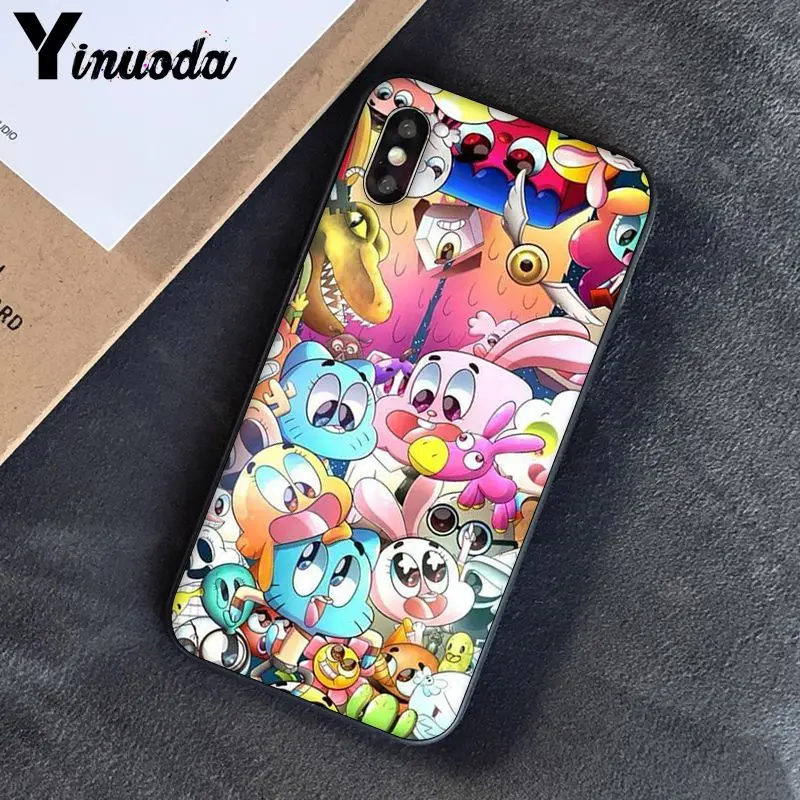 A10 Yinuoda удивительный мир Gumball gumball новое поступление черный чехол для телефона iPhone 8 7 6 6S 6Plus 5 5S SE XR X XS MAX Coque - Цвет: A10
