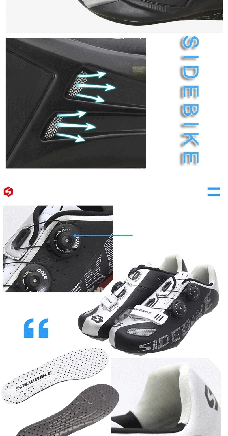 SIDEBIKE/Обувь для велоспорта; Мужская профессиональная обувь для велоспорта; нейлоновая спортивная обувь высокого давления; обувь для велосипеда с самоблокирующимся замком; Chaussure Velo Route