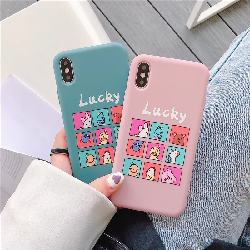 Funny Cartoon Phone Case for iPhone X XS Max XR 7 8 Plus 6s Cute Cat Tom Cover iphone 6 s Soft Silicone Candy Color |