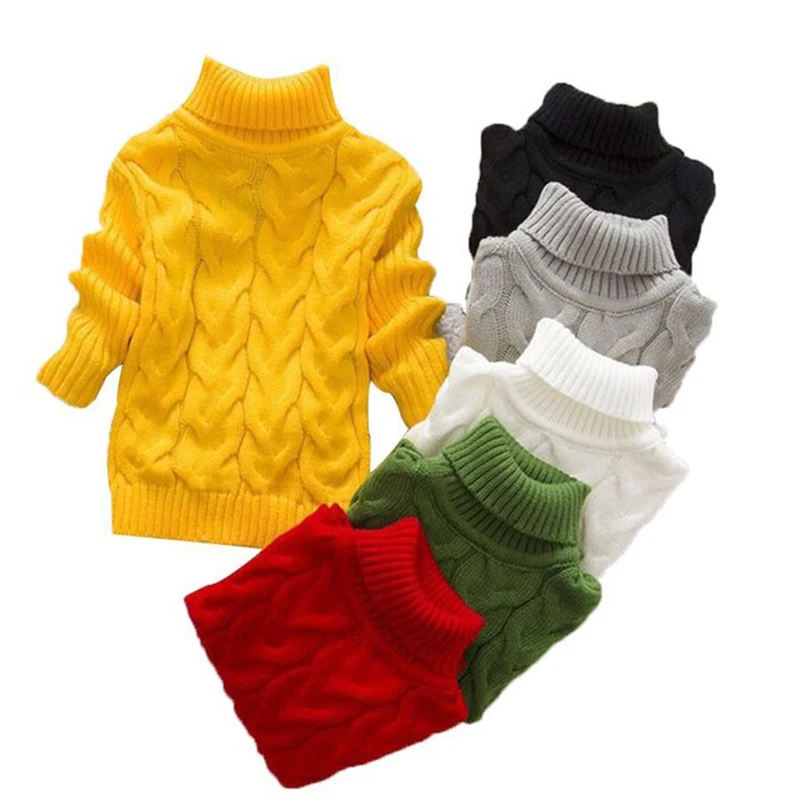 

2018 Unisex winter autumn infant Cartoon high collar boy girl child sweater baby turtleneck sweater children pullover sweater