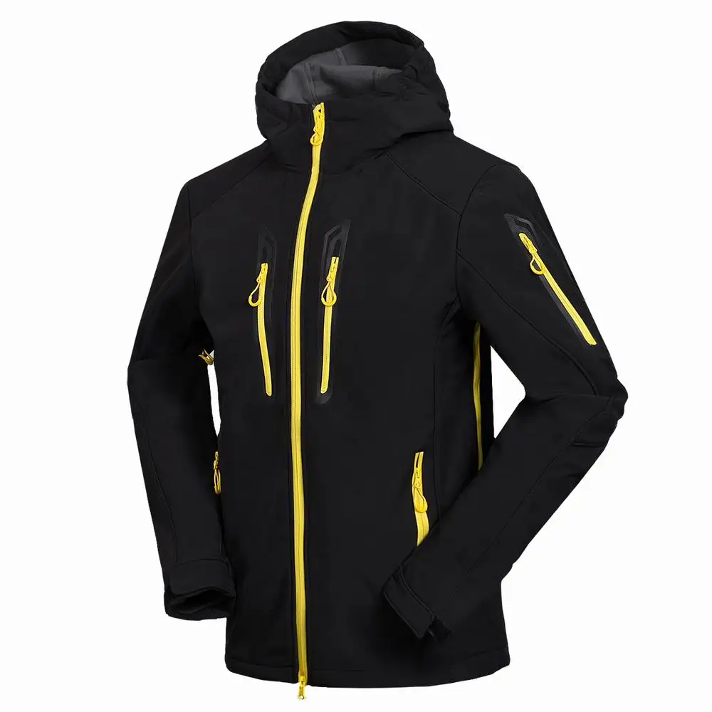 Black Для мужчин Softshell теплый флис для походов на молнии Стиль ветрозащитный дышащий для занятий спортом на улице пальто мужской Костюмы для верховой езды куртка для альпинизма - Цвет: Black
