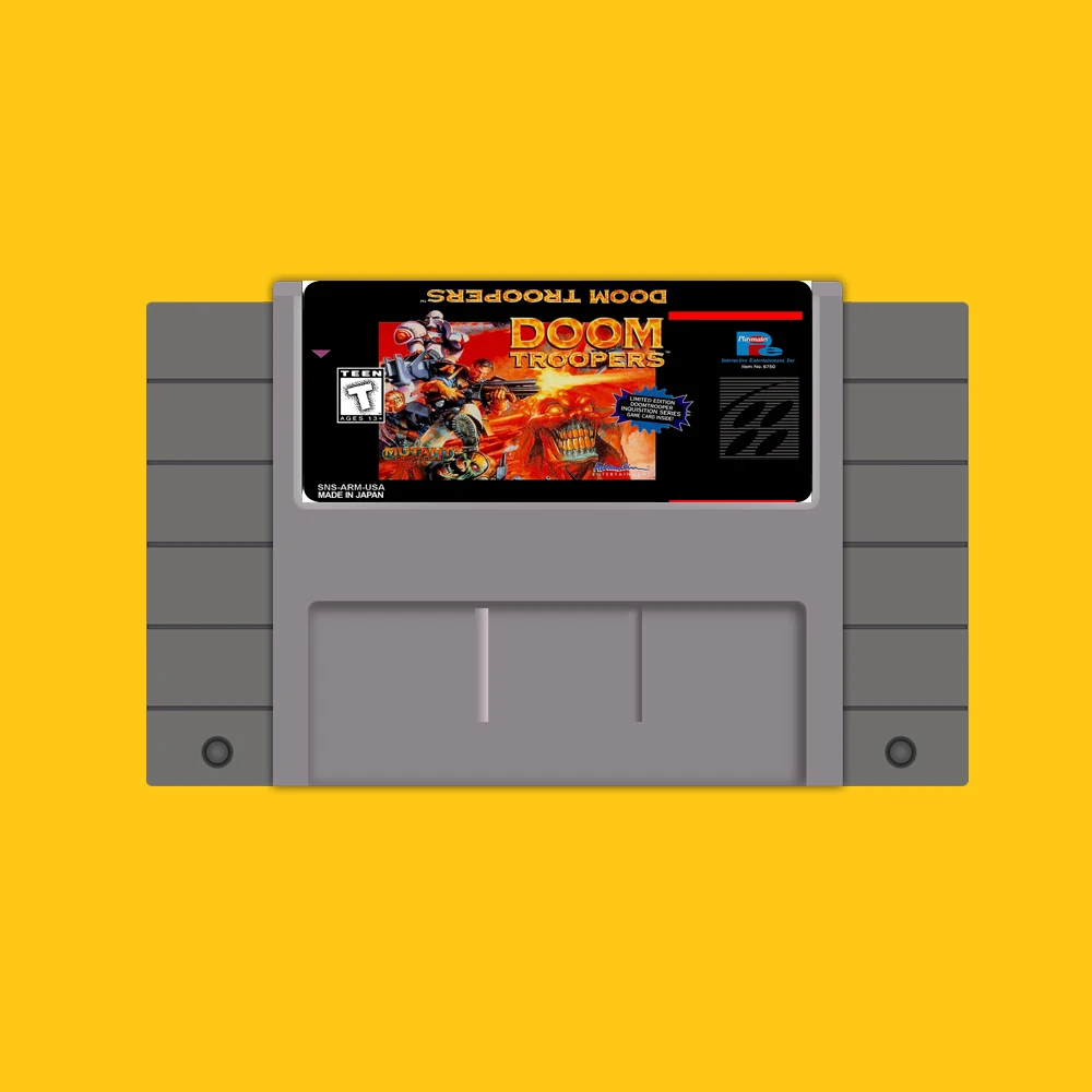 Doom Troopers 46 Pin 16 Bit серая игровая карта для игрока США NTSC | Электроника