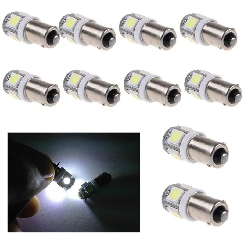 

Super Bright 12V T11 BA9S 5050 SMD 5-LED Car Bulb Lamp New 10 Pcs White Light