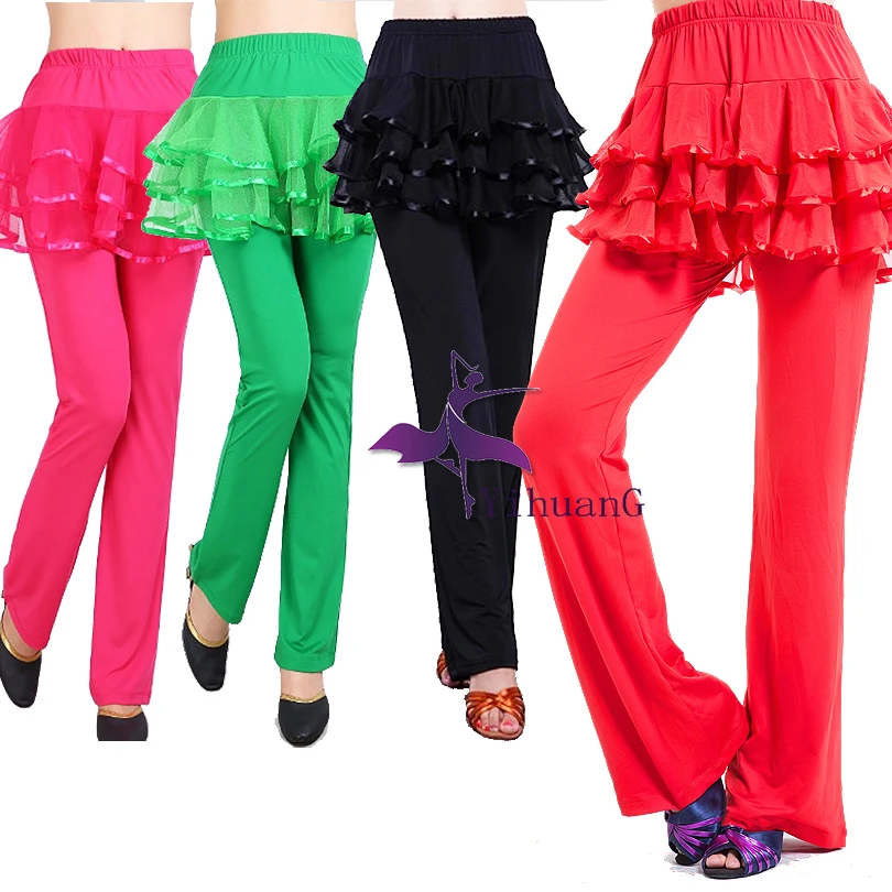 

Women Latin Dance Costume Long Pants Ballroom Salsa Rumba Samba Tango Cha Cha Dancewear Trousers #2535