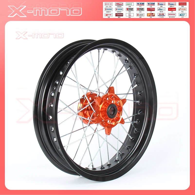 Колеса 3 5/5 0*17 &quotSupermotard 2008 2007 оранжевая ступица черный обод для KTM SXF EXC-R SX EXC 300 450 125